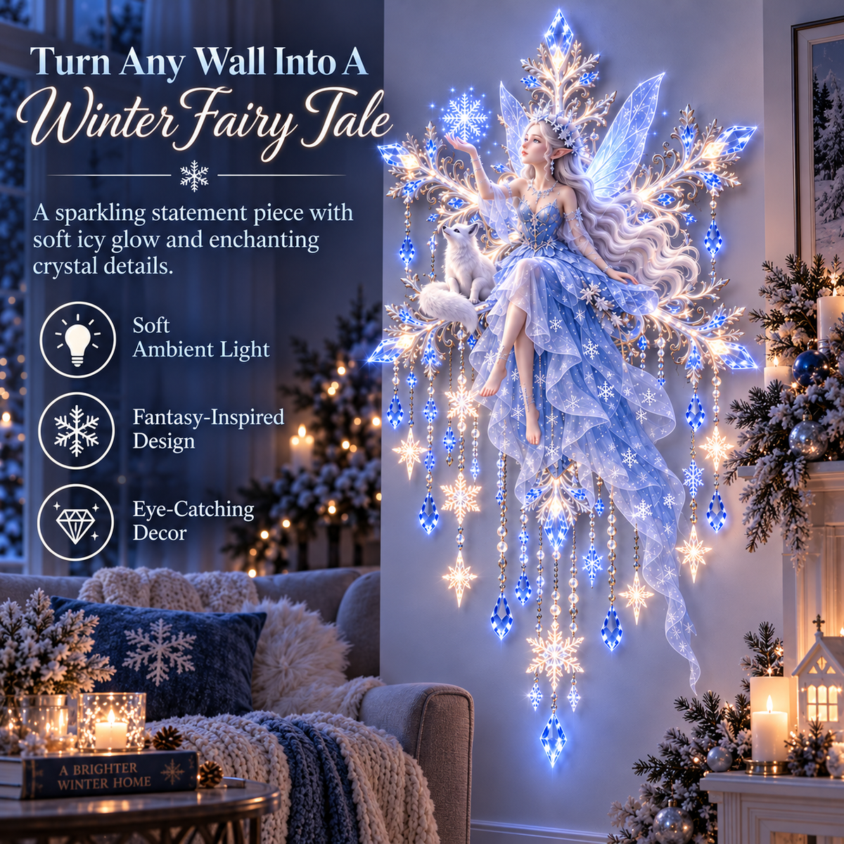 ✨50% OFF TODAY ❄️Ice Snow Elf Starfall Wall Light