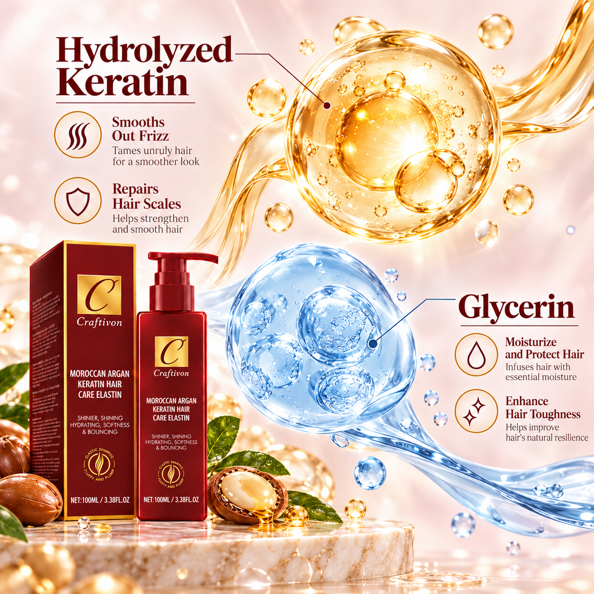 ❤️Argan & Avocado Curl Defining Leave-In Cream