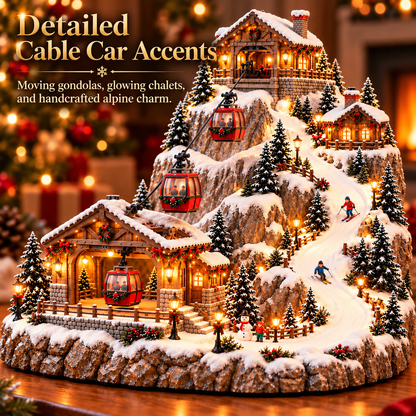 🔥 LAST DAY 49% OFF 🔥 Animated Christmas Mountain Cable Car Village™ – Lighted Alpine Ski Resort Scene with Moving Gondolas & Cozy Holiday Chalets ✨
