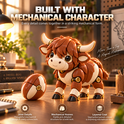 🐮 2-in-1 Transforming Highland Cow Egg – Cute Mechanical Figure