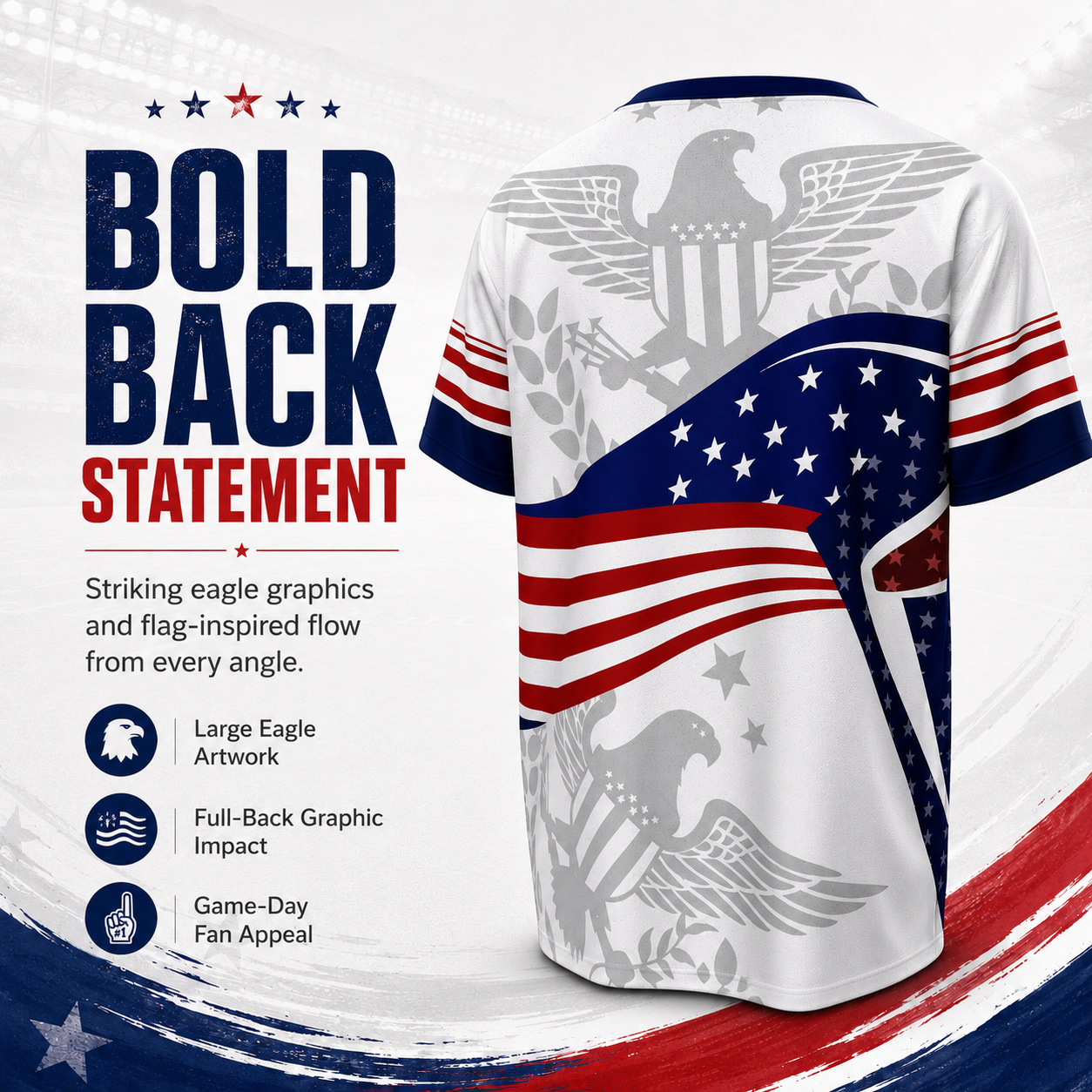 ⚽️V-Neck USA Bald Eagle Graphic Soccer Jersey, 2026 USA Fans Jersey, Gift for Soccer Fans, America Soccer Jersey for Player