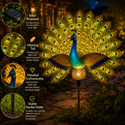 🔥Last Day 69% OFF🦚Solar Peacock Garden Sculpture