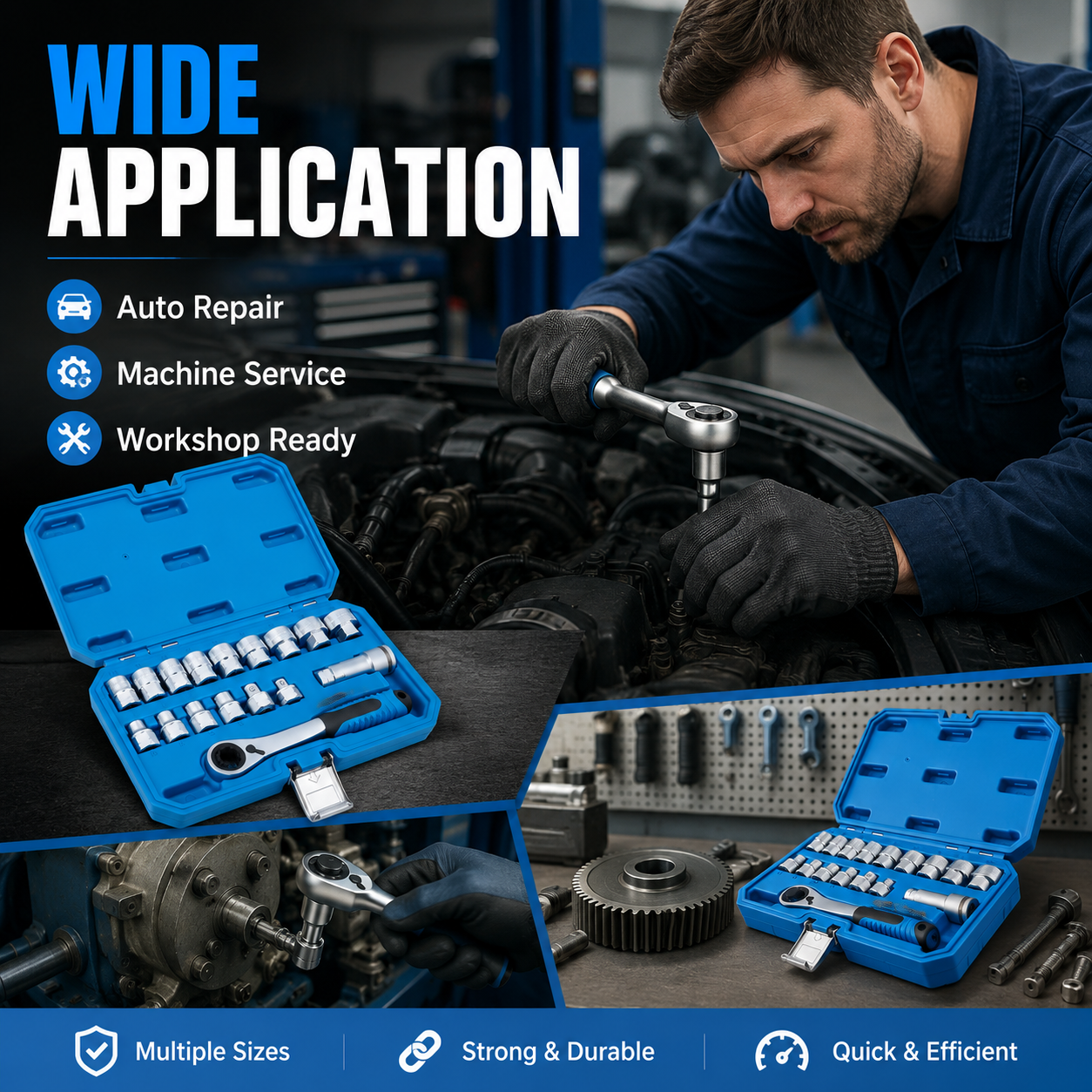 🔥Bestseller｜17-Piece Pass Through Socket Set, Metric 10–24mm