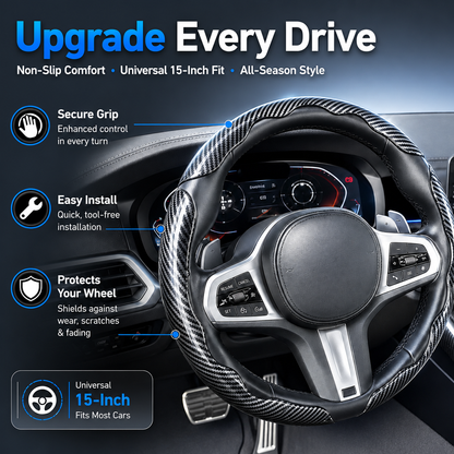 Universal Car Non-Slip Steering Wheel Cover – Comfortable Grip & All-Season Protection