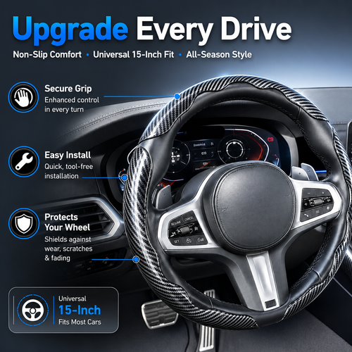 Universal Car Non-Slip Steering Wheel Cover – Comfortable Grip & All-Season Protection