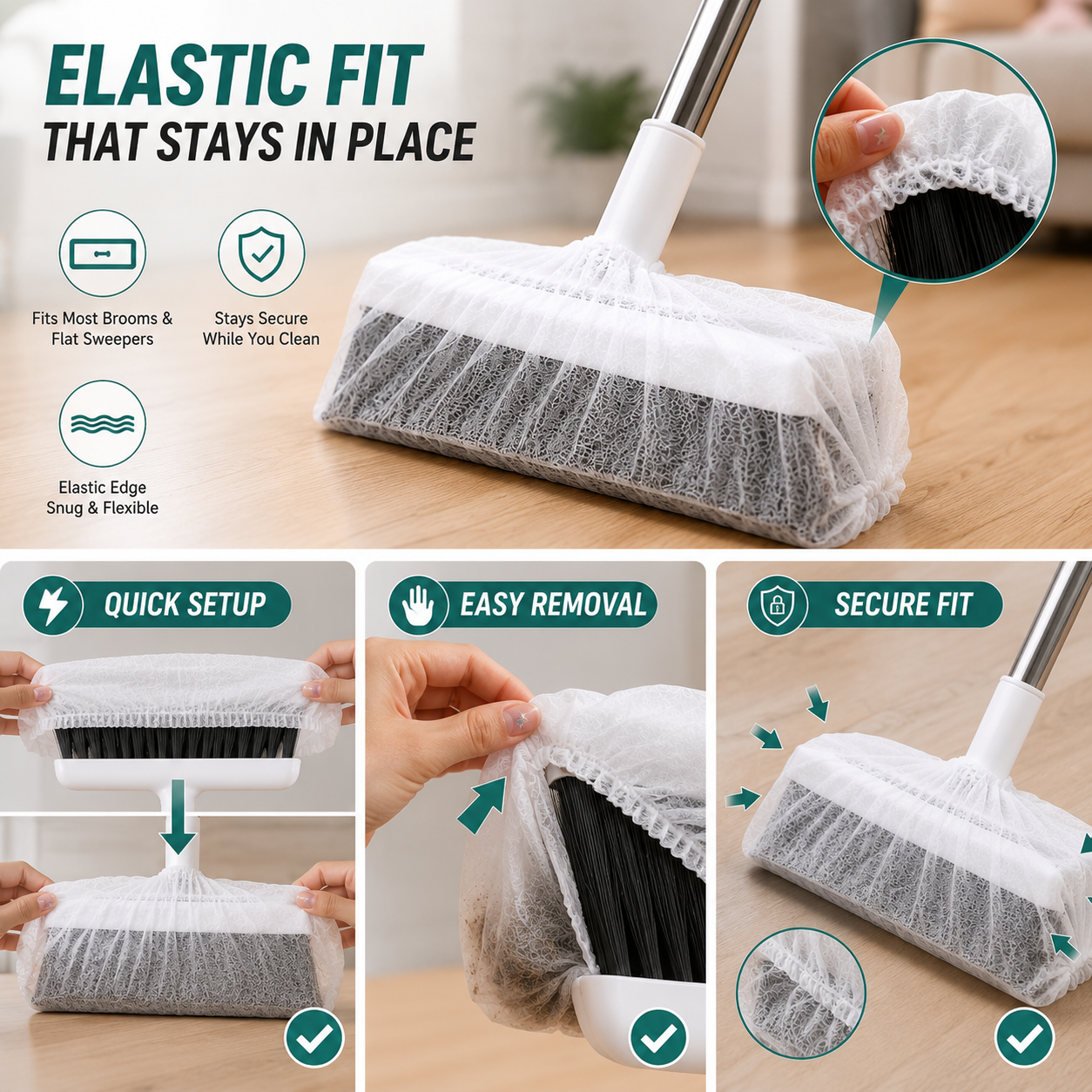 🔥Bestseller | Disposable Broom Dust Cover(100pcs)