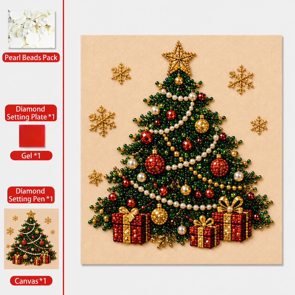 ✨✨Relaxing & Beginner-Friendly - 🎨💎DIY Christmas Pearl Diamond Painting Art Kit