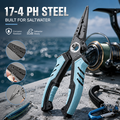 🔥Hot Sale 49% OFF | 7.5 Inch Rust Saltwater Fishing Pliers with Split Ring