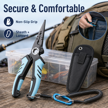 🔥Hot Sale 49% OFF | 7.5 Inch Rust Saltwater Fishing Pliers with Split Ring