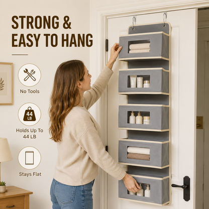 🔥Hot Sale 49% OFF | Over The Door Organizer with 5 Front Pockets