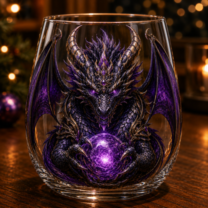 🐉✨ 3D Mythic Dragon Glass Art Cup | Luxury Raised Fantasy Glassware for Whiskey, Home Bar Décor & Legendary Gifts 🎁