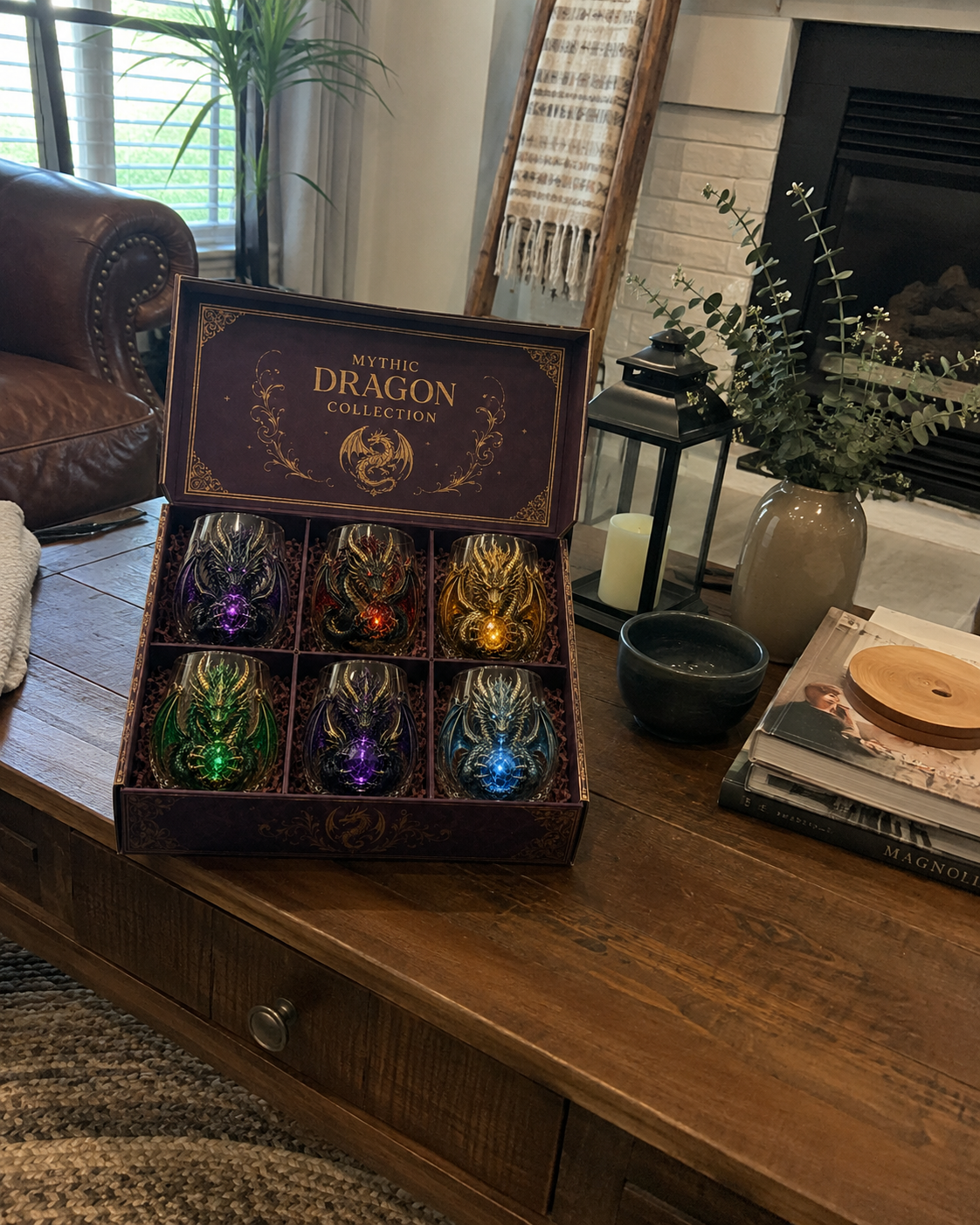 🐉✨ 3D Mythic Dragon Glass Art Cup | Luxury Raised Fantasy Glassware for Whiskey, Home Bar Décor & Legendary Gifts 🎁