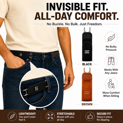 No Buckle Stretch Belt for Jeans – Comfortable Elastic Hook Belt for Everyday Wear