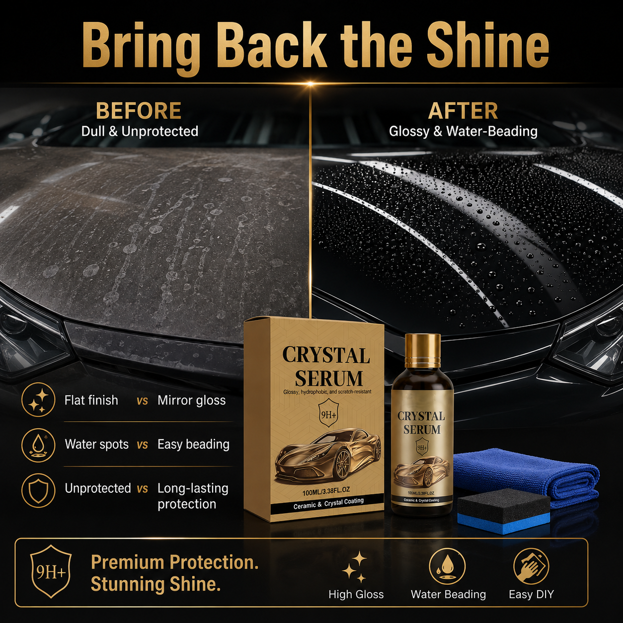 ✨ Crystal Serum – 9H Graphene Ceramic Coating for Paint, Glass & Wheels