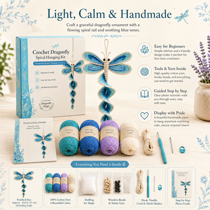 🧶Crochet Spiral Hanging Kit – Beginner-Friendly DIY Garden Animal Decor🌿