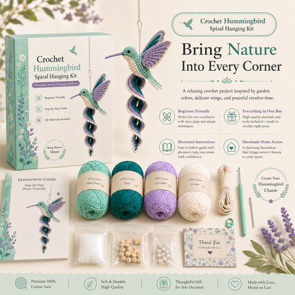 🧶Crochet Spiral Hanging Kit – Beginner-Friendly DIY Garden Animal Decor🌿