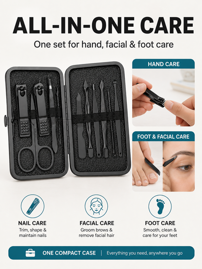 ✨Professional Portable Nail Clipper Set – Complete Grooming Kit for School, Travel & Home
