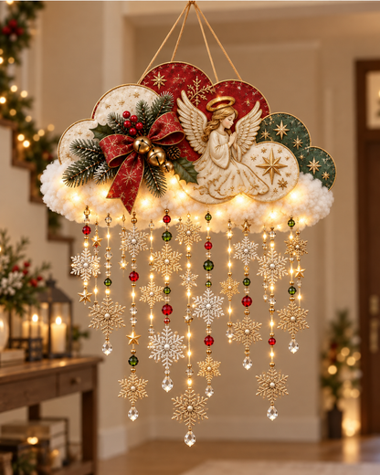 🪽☁️ Angel Christmas Snowfall Cloud Lighted Hanging Decor