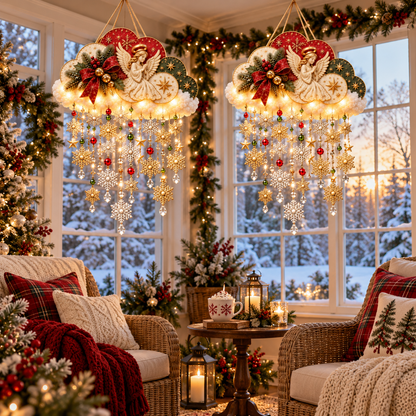 🪽☁️ Angel Christmas Snowfall Cloud Lighted Hanging Decor