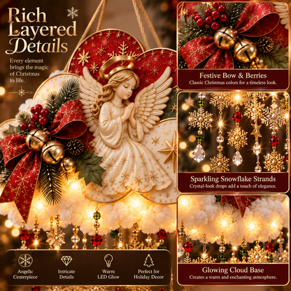 🪽☁️ Angel Christmas Snowfall Cloud Lighted Hanging Decor