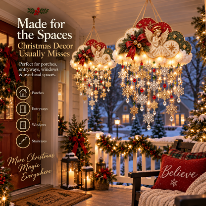 🪽☁️ Angel Christmas Snowfall Cloud Lighted Hanging Decor