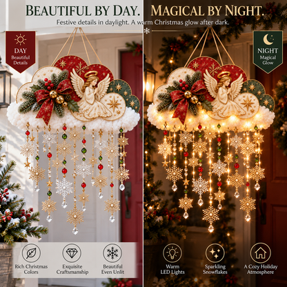 🪽☁️ Angel Christmas Snowfall Cloud Lighted Hanging Decor