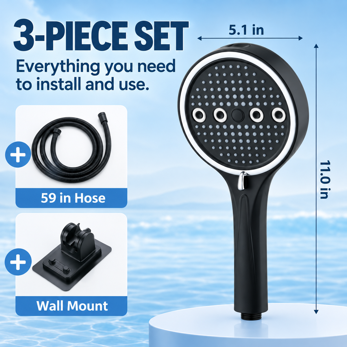 6-Mode High-Pressure Turbo Shower Head 🚿
