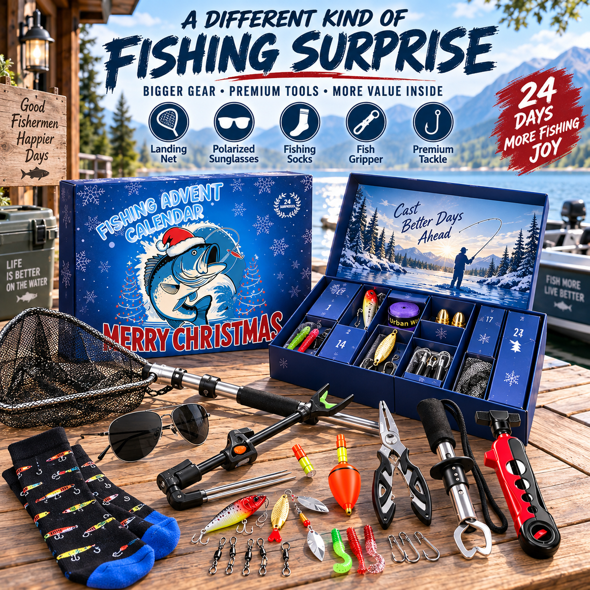 🎁Deluxe Fish Advent Calendar 24 Days🐟Upgrade Packaging