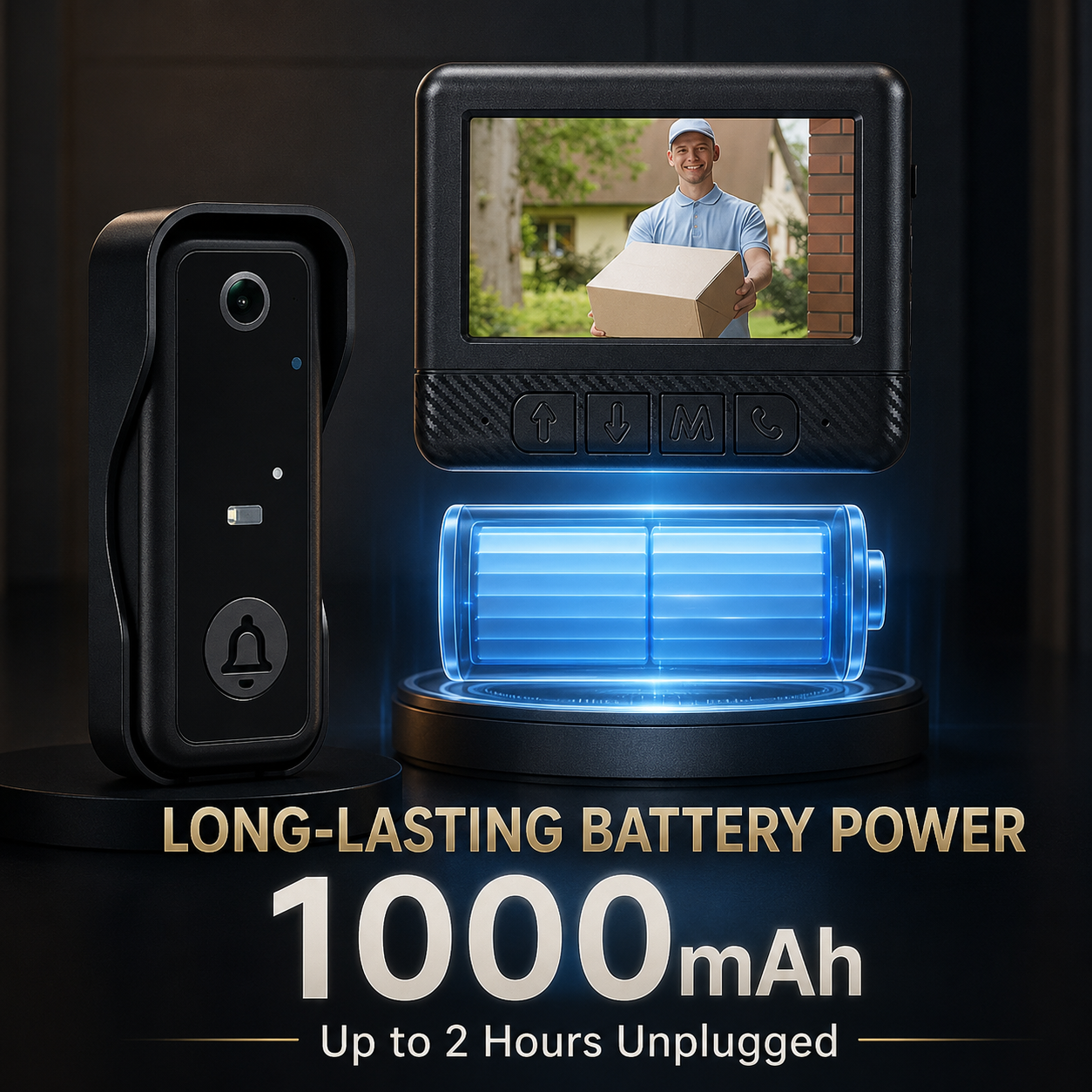 Wireless Video Doorbell Camera with Color Screen and Night Vision