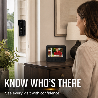 Wireless Video Doorbell Camera with Color Screen and Night Vision