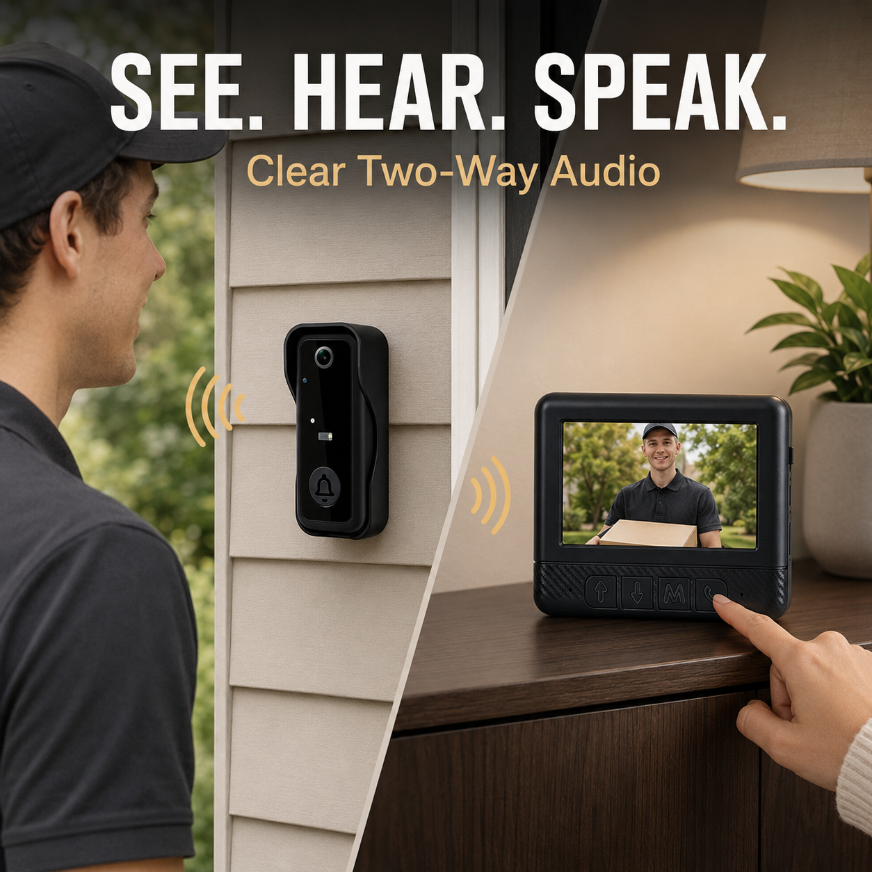 Wireless Video Doorbell Camera with Color Screen and Night Vision