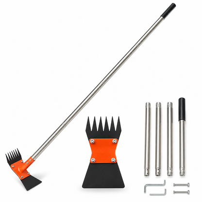 🌱2‑in‑1 Garden Hoe & Weed Puller Rake | 60" Adjustable Long‑Handle Weeding Tool