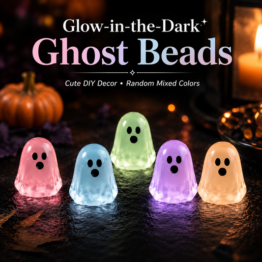 🎃👻Glow-in-the-Dark Cute Ghost Resin Bead Set🧙🎁 – ✨Let these adorable little ghosts shine in the dark!🕯️✨