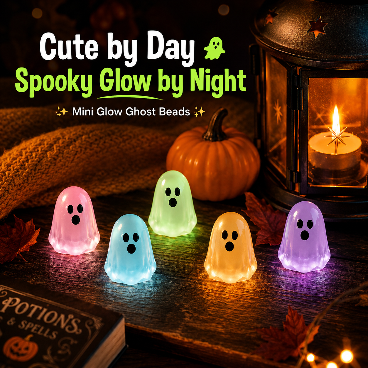 🎃👻Glow-in-the-Dark Cute Ghost Resin Bead Set🧙🎁 – ✨Let these adorable little ghosts shine in the dark!🕯️✨