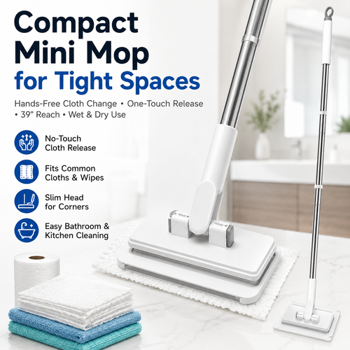 ✨  🧹 Multi-Purpose Mini Dust Mop🧼 – Lightweight Bathroom & Tight-Space Cleaner