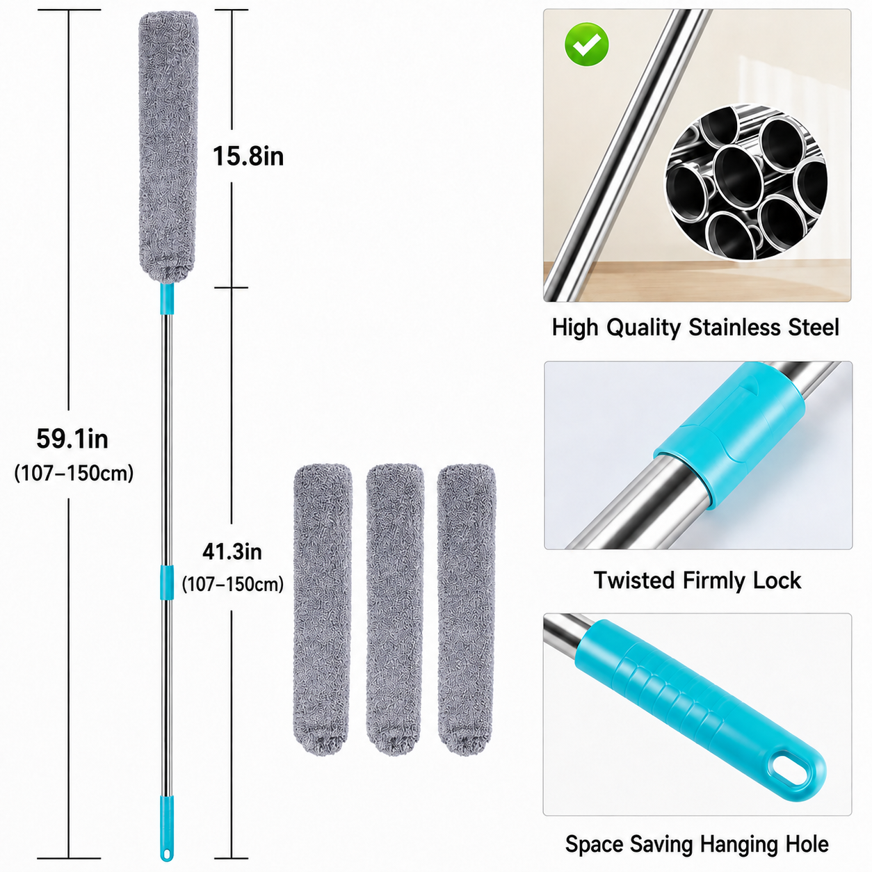🧹Bendable Washable Microfiber Dust Brush, Hard To Reach Furniture Gaps🧼