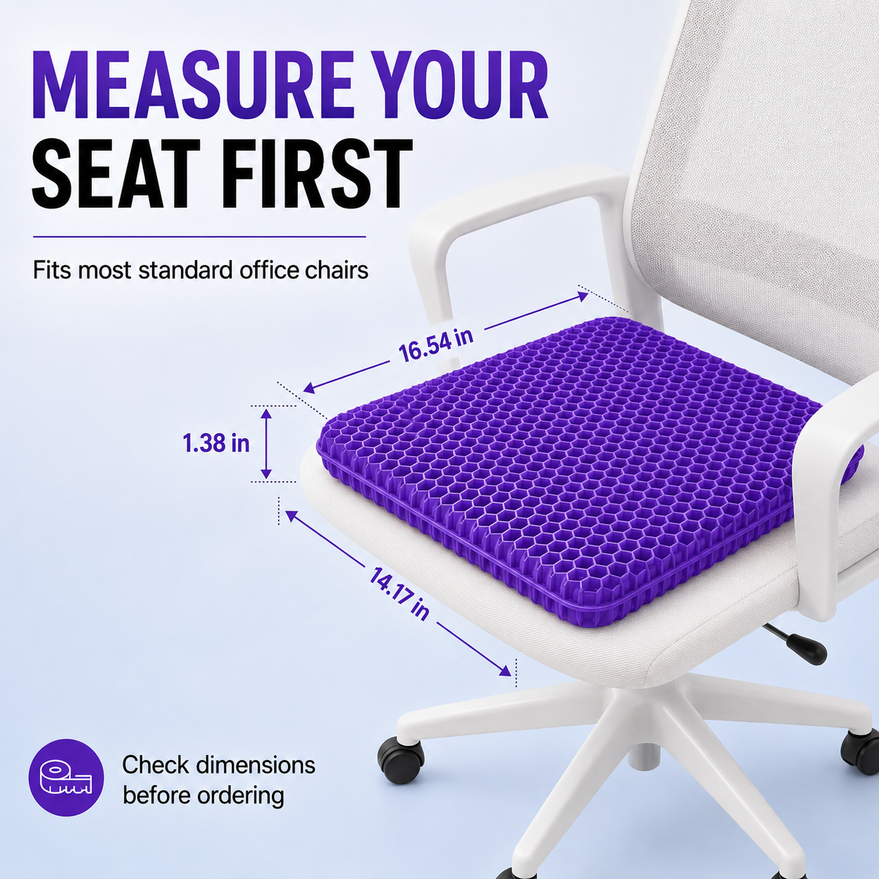 💜💺 Cooling Honeycomb Gel Seat Cushion✨ — Relieve Pressure, Stay Cool & Enjoy All-Day Comfort! ❄️