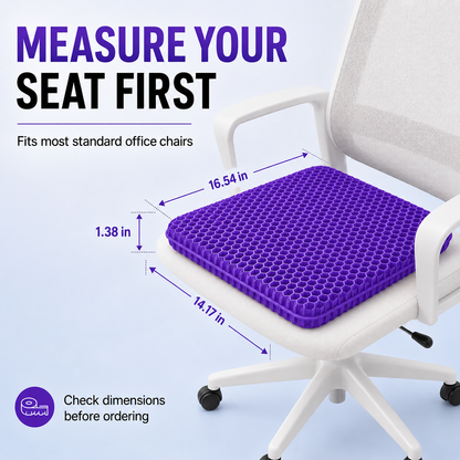 💜💺 Cooling Honeycomb Gel Seat Cushion✨ — Relieve Pressure, Stay Cool & Enjoy All-Day Comfort! ❄️