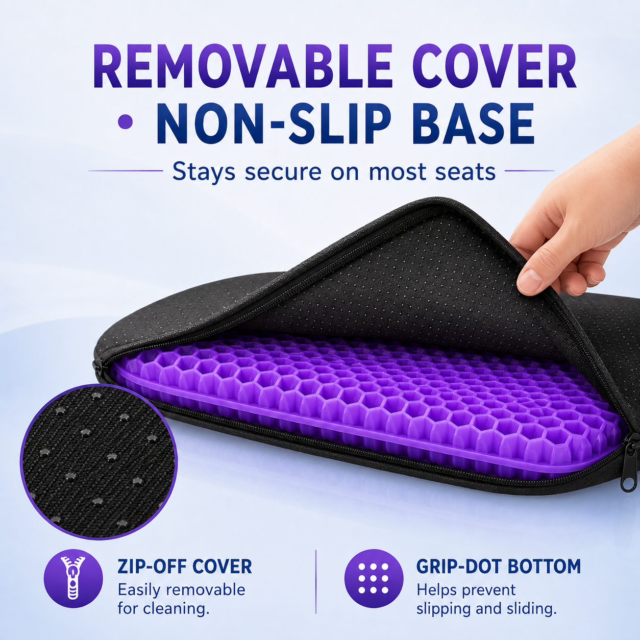 💜💺 Cooling Honeycomb Gel Seat Cushion✨ — Relieve Pressure, Stay Cool & Enjoy All-Day Comfort! ❄️