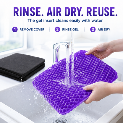 💜💺 Cooling Honeycomb Gel Seat Cushion✨ — Relieve Pressure, Stay Cool & Enjoy All-Day Comfort! ❄️