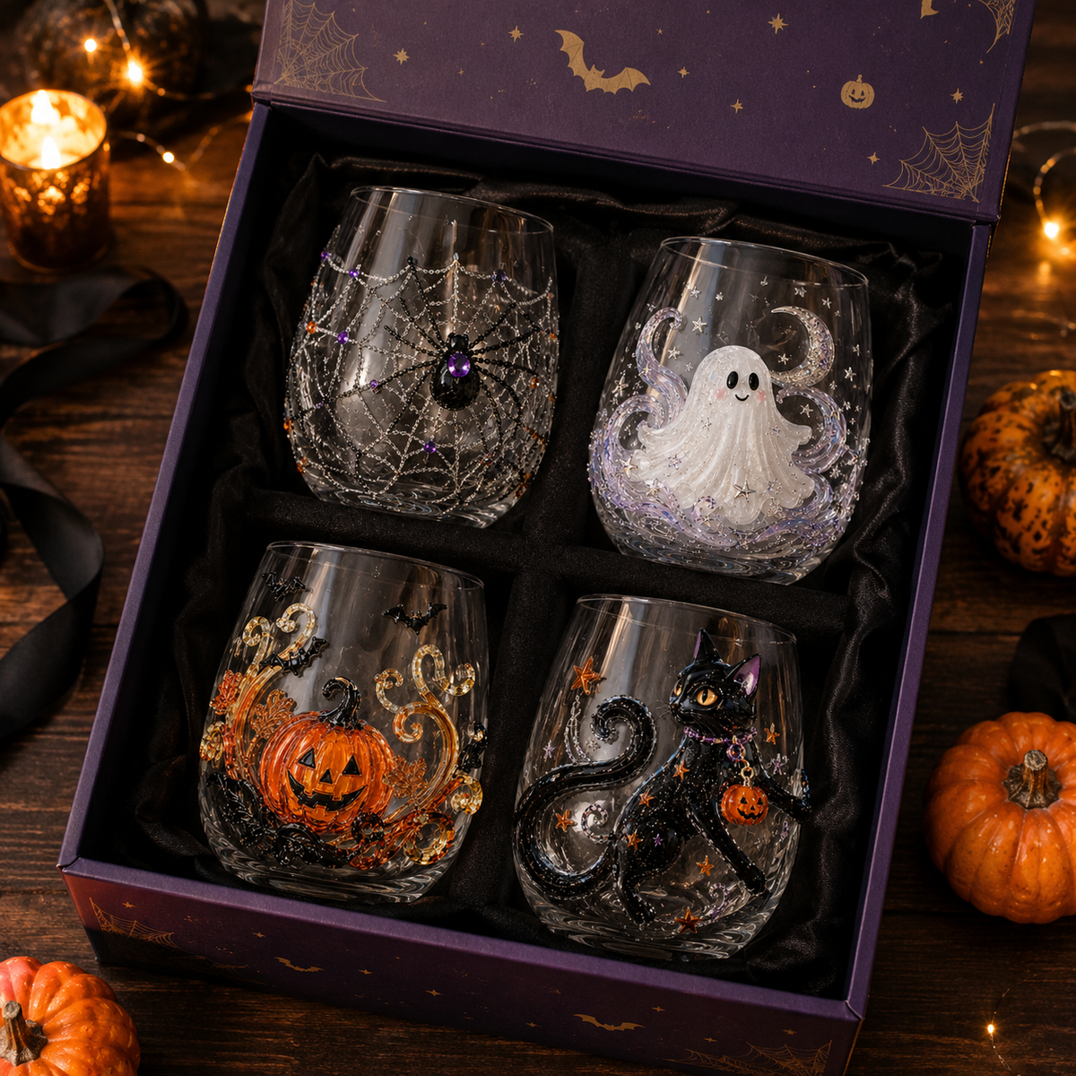 🔥 Last Day of Halloween Clearance Sale! 🎃 3D Halloween Artisan Glass Cups, Festive Parties & Cozy Fall Home Bar Vibes