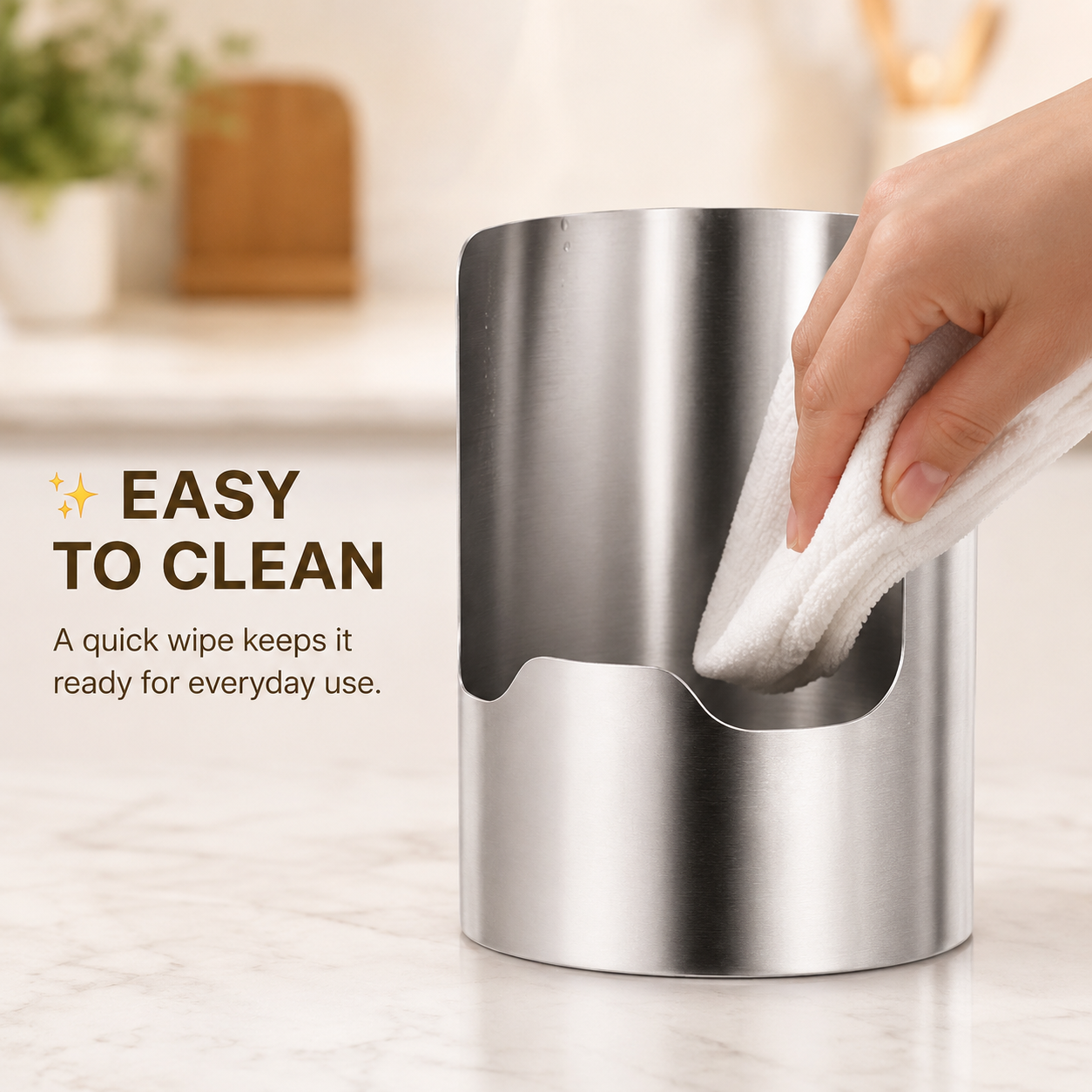 ✨ Stainless Steel Kitchen Utensil Holder – 🍳Open-Front Countertop Organizer for Spoons, Spatulas & Everyday Tools