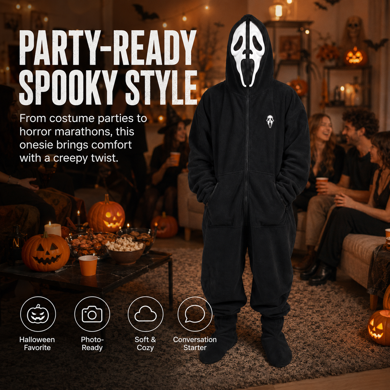 Horror Halloween Hooded Jumpsuit