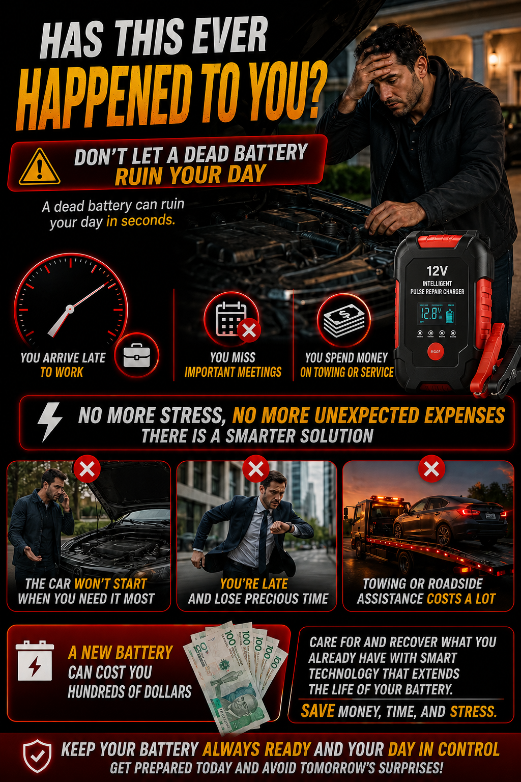BATTERY STARTER - GET YOUR VEHICLE STARTED AGAIN IN MINUTES
