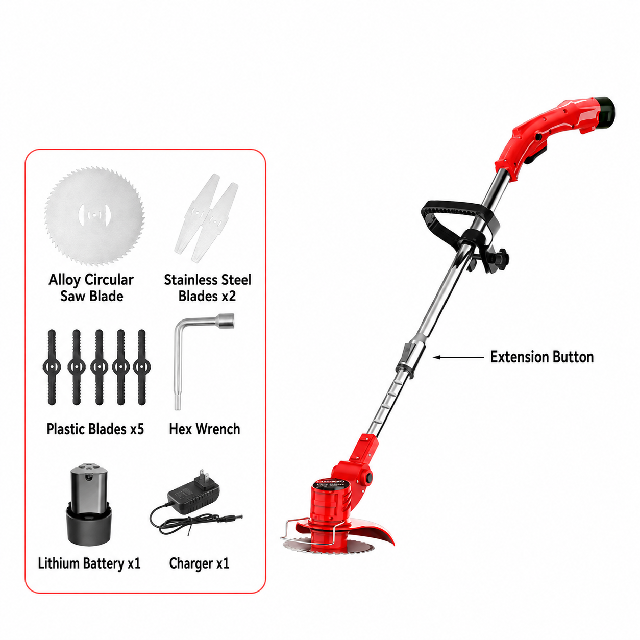 🌿 Lightweight Cordless Grass Trimmer Quiet 9000 RPM Powerful Long Battery Life Foldable Easy Storage