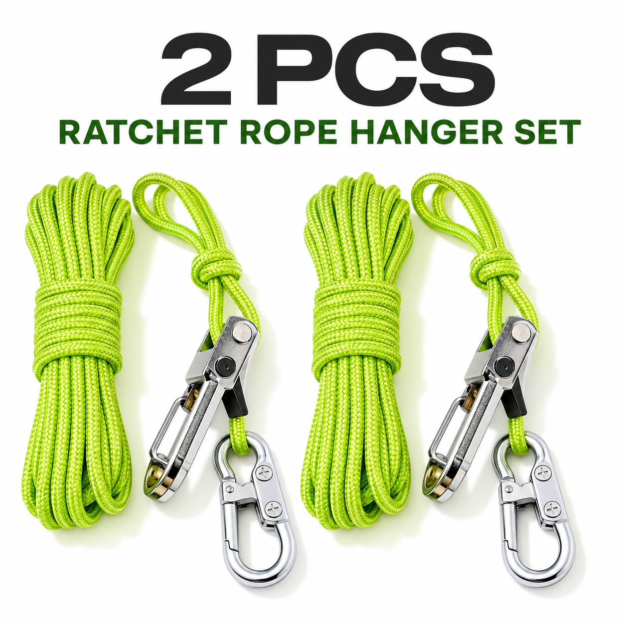 🌿 Heavy-Duty Adjustable Ratchet Rope Hangers – 35LB Secure Tie-Downs for Camping, Boating & Truck Gear 🔒