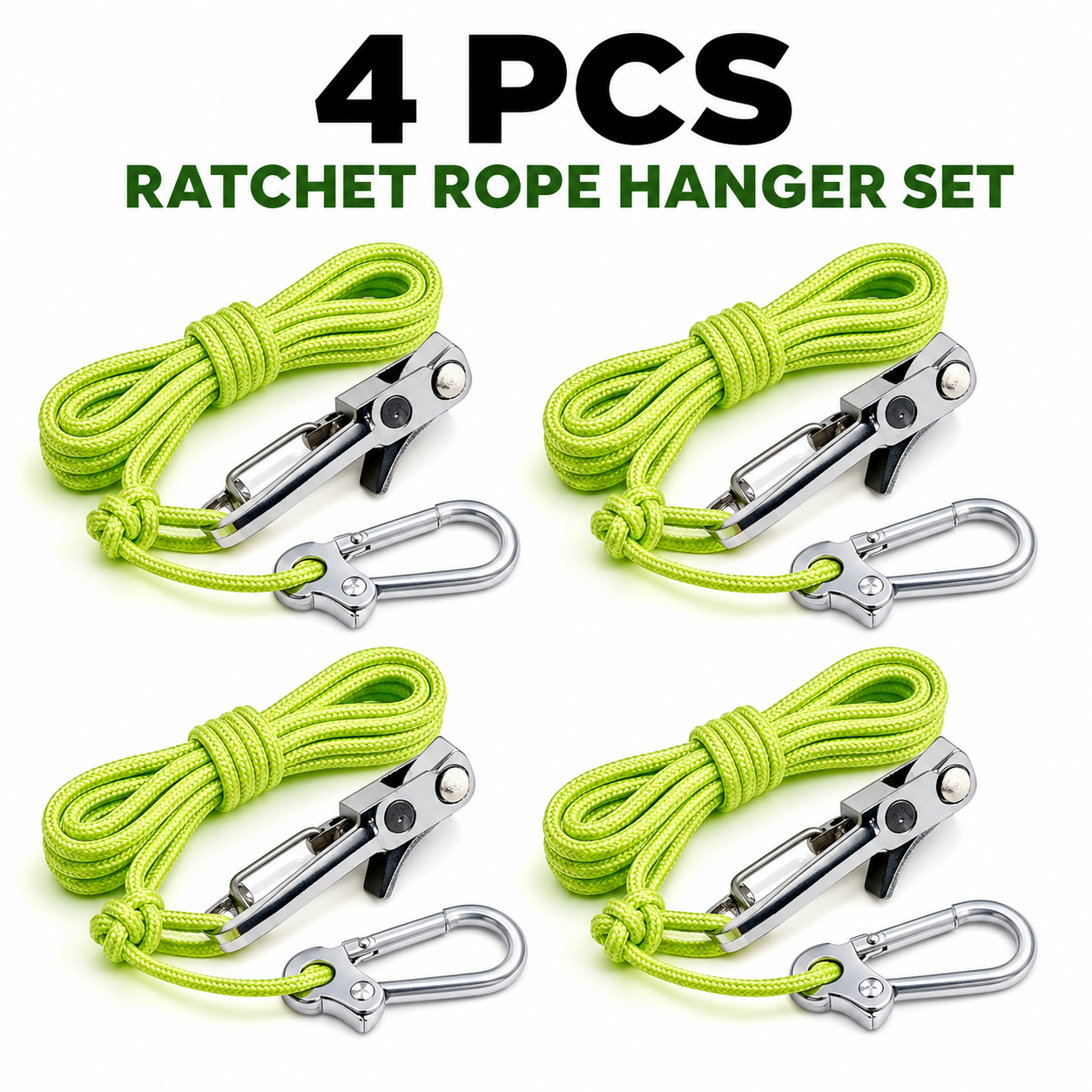 🌿 Heavy-Duty Adjustable Ratchet Rope Hangers – 35LB Secure Tie-Downs for Camping, Boating & Truck Gear 🔒