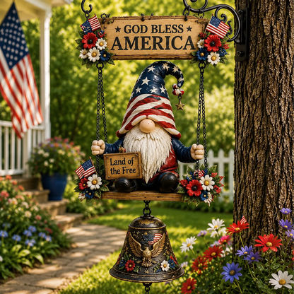 🔥Limited time 50% OFF – Rustic Garden Gnome Bell Outdoor Decor 🐞🌼