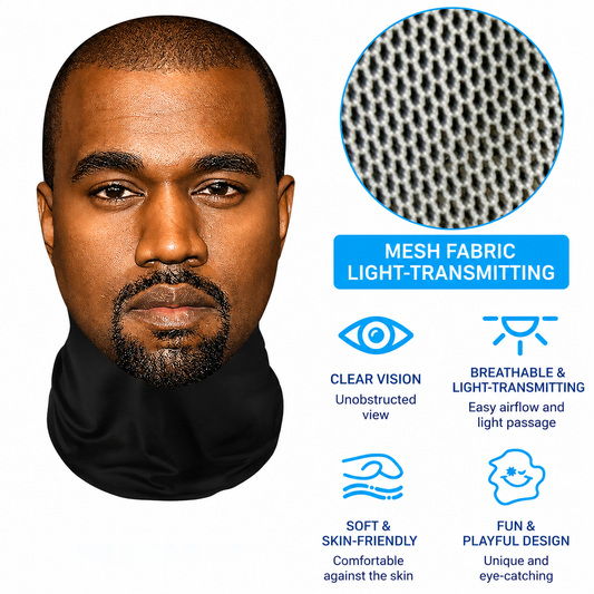 3D Mask Realistic Mask Role Playing Prop Fun Black Mesh Headset