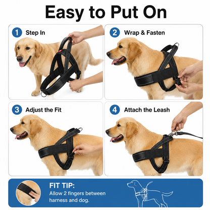 🐾No-Pull Reflective Dog Harness for Medium & Large Dogs, Comfortable Padded Vest with Dual D-Rings, Adjustable Anti-Pull Chest Harness for Walking & Training